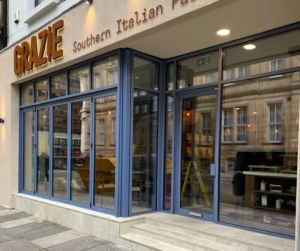 PEA's aluminium shopfront for a restaurant